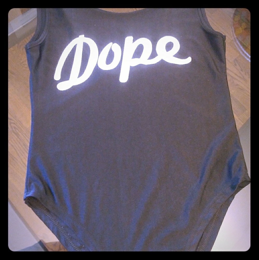 One piece swim suit. DOPE